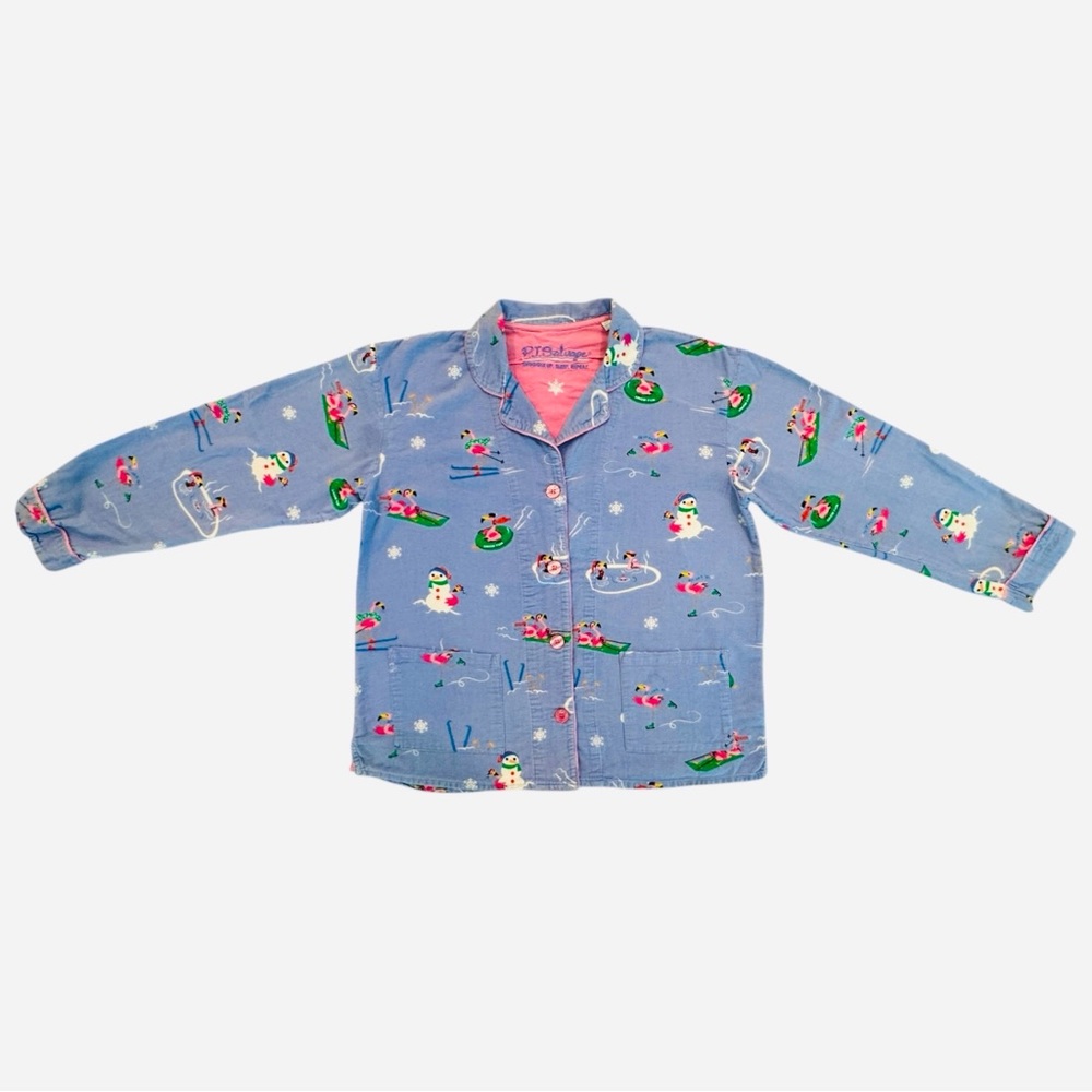 PJ Salvage Periwinkle Flamingos Flannel PJ Set - Picture 7 of 12